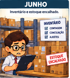 Junho: fim do segundo trimestre: inventário físico, obsolescência de estoque e nova apuração dos tributos sobre o lucro.