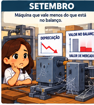 Setembro: fim do terceiro trimestre: teste de recuperabilidade de uma máquina e a conciliação entre o resultado contábil e o fiscal.
